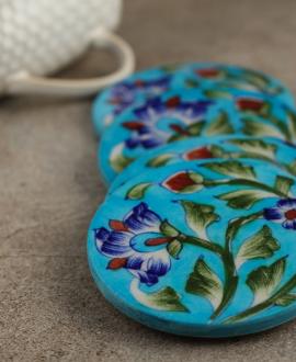 Neerja Blue Pottery Tea Coasters