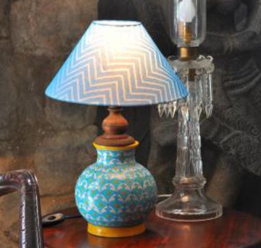 Blue Pottery Lamps