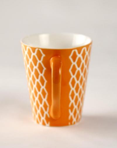 Microwave Safe coffee Mug - Orange and White