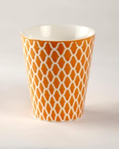 Microwave Safe coffee Mug - Orange and White