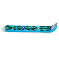 Jaipur Blue Pottery Handmade Long Incense Holder - Turquoise Base with Blue Flowers