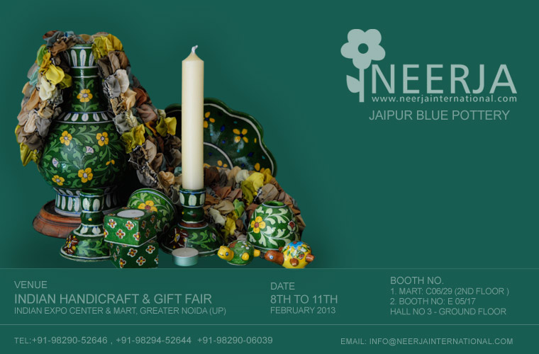 Neerja International Inc - Jaipur Blue Pottery - EPCH Trade Show 2013 - 8th to 11th Feb