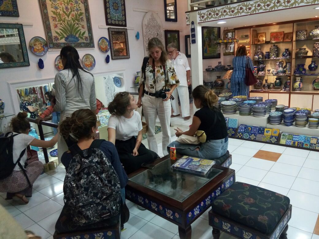 Students are shopping at Showroom