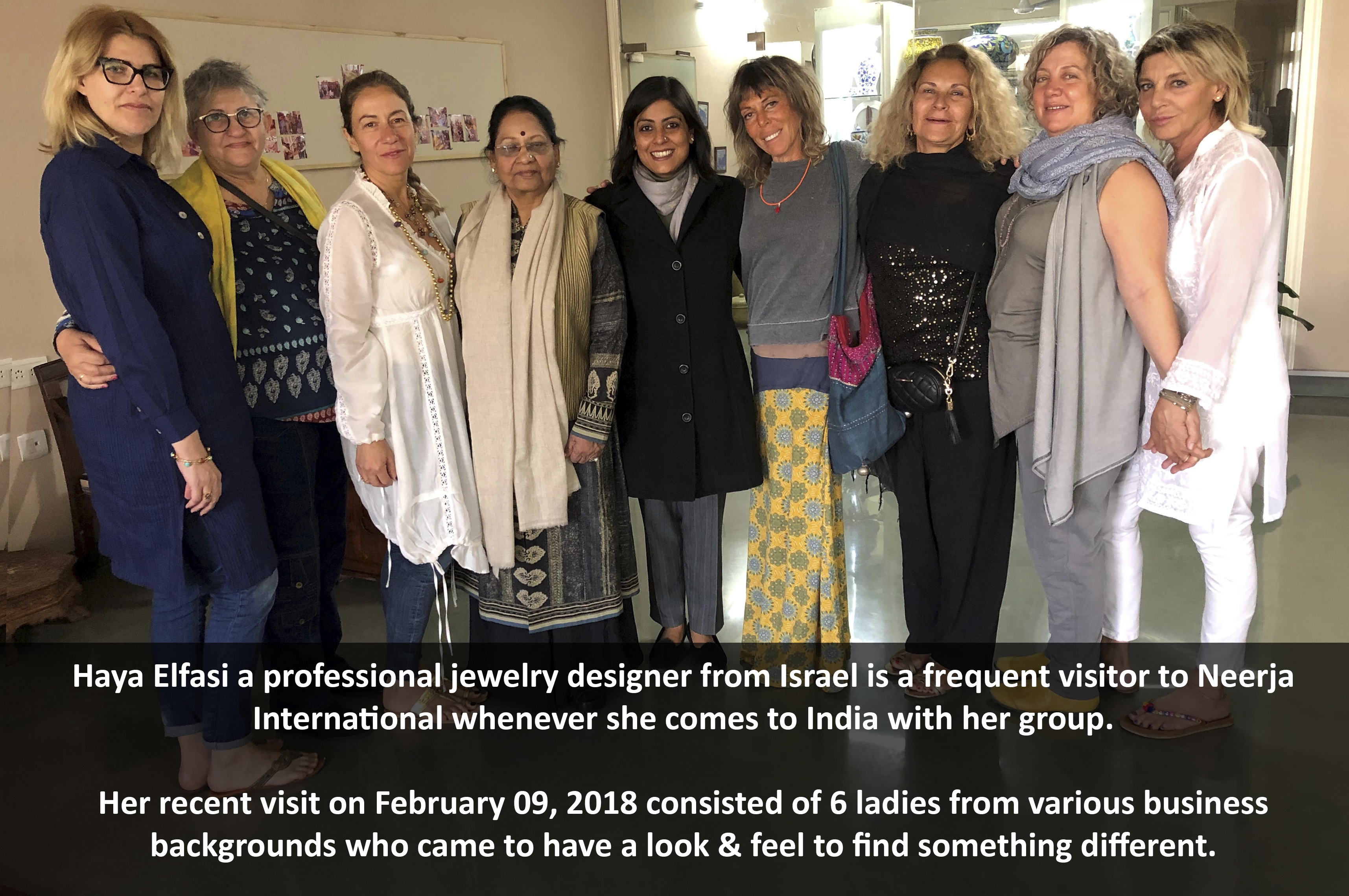 Haya Elfasi Group visit to Neerja Blue Pottery