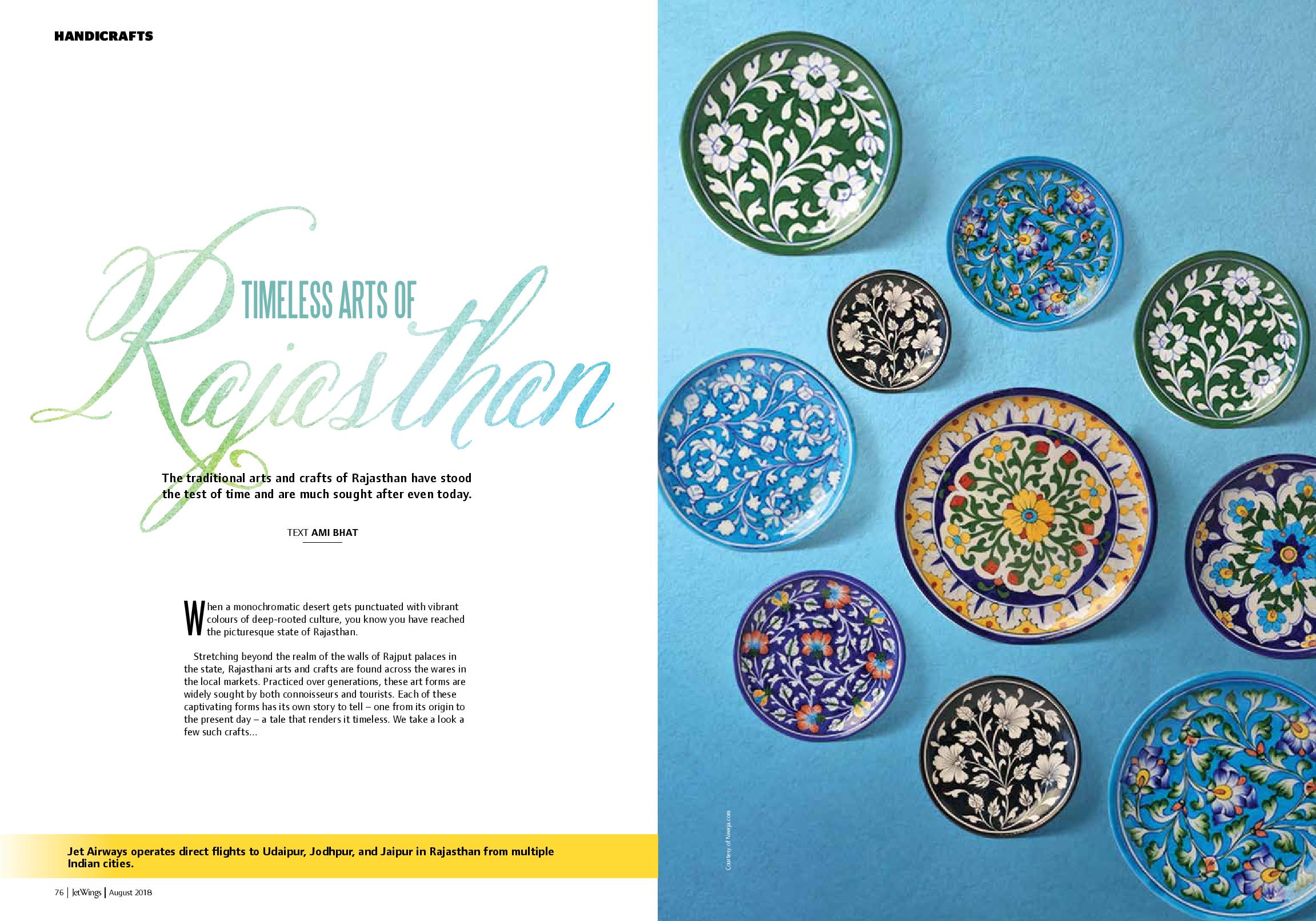 Neerja Blue Pottery featured in Jetwings