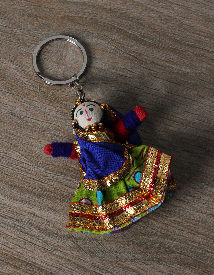 HANDMADE DOLL KEY RING WOMEN Blue pottery Jaipur Neerja
