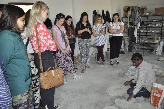 They were fascinated to see the artisans making the product with zealous effort.