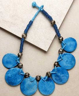 7 BUTTON NECKLACE TURQUOISE