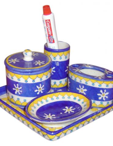 Neerja Bathroom Set - Blue and white
