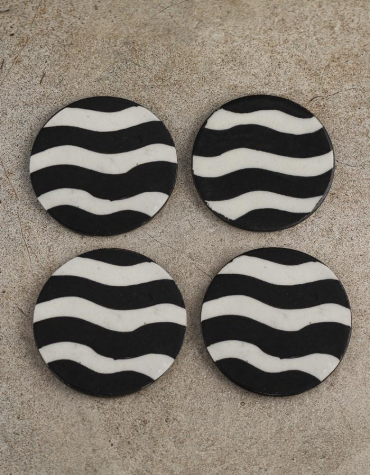 Neerja Black and White design coasters