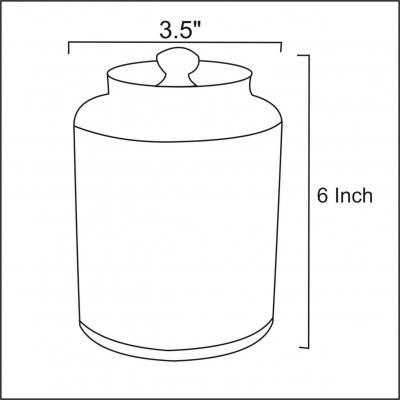 Jaipur Blue Pottery Handmade Jar 6" with lid - yellow base with blue flower