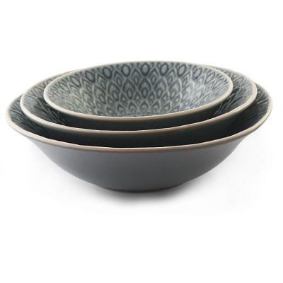 Handmade Stoneware Bowl Set Of 3 Pcs