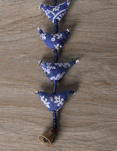 HANDMADE 30 BIRD COTTON CLOTH STRING   - BLUE/WHITE