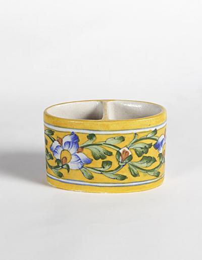 Floral Motif On Yellow Base Designed Bathroom Set (5 pieces)