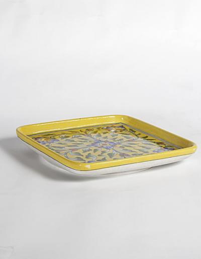 Floral Motif On Yellow Base Designed Bathroom Set (5 pieces)