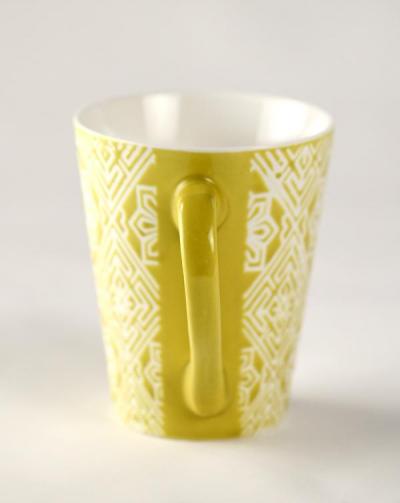 Microwave Safe coffee Mug - Green and White