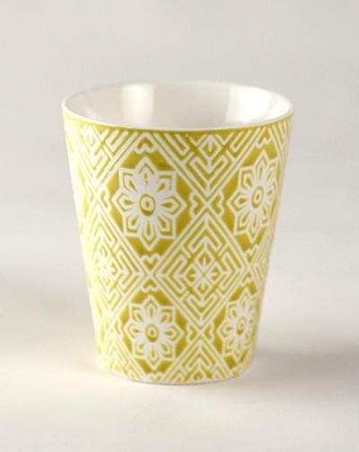 Microwave Safe coffee Mug - Green and White