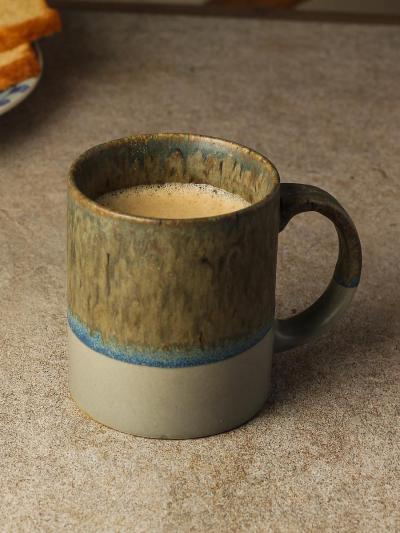 GREY GREEN HANDMADE CERAMIC COFFEE MUG