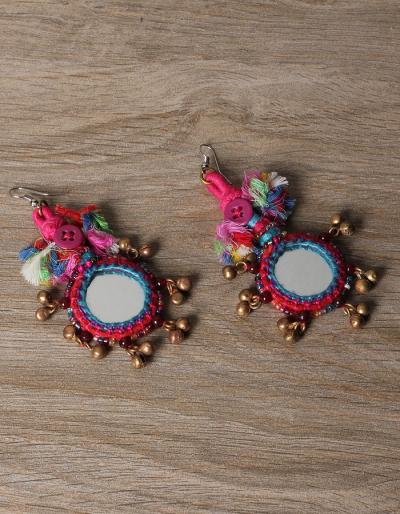 KALBELIYA HANDMADE EARRING WITH MIRROR / GUNGROO WORK