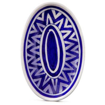 Blue and White Color Oval Plate 8 inches