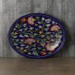 JAIPUR HANDMADE BLUE POTTERY FLORAL DESIGN  WALL PLATE 8 inch