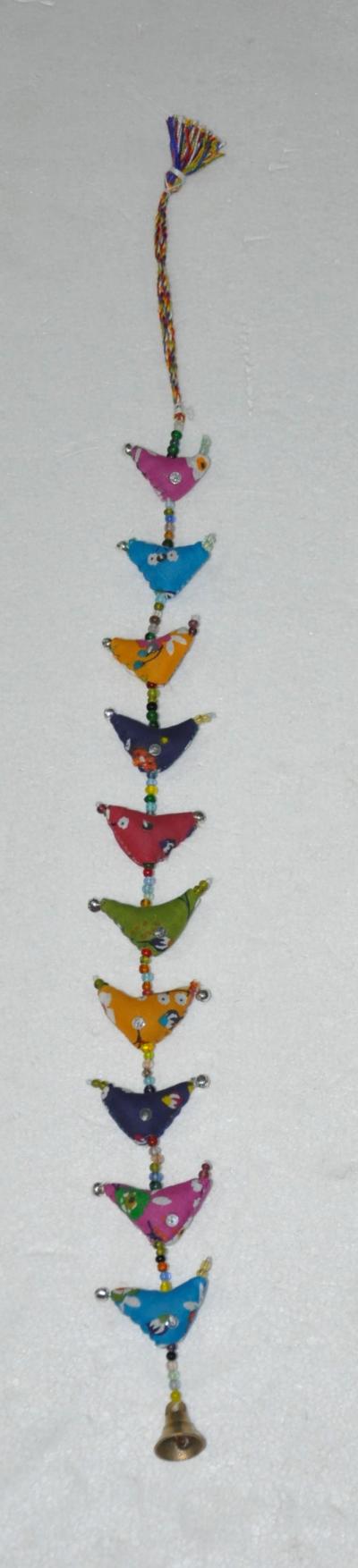 HANDMADE 10 BIRDS COTTON CLOTH STRING - MULTI COLOUR