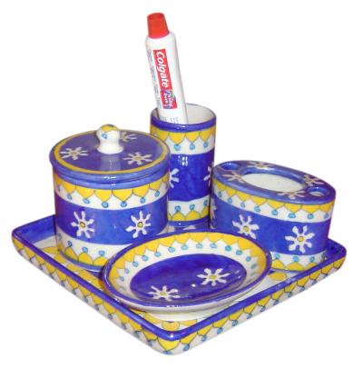 Neerja Bathroom Set - Blue and white