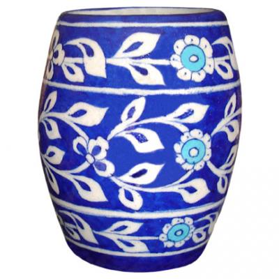 Blue and White Floral Design Beer Mug