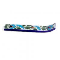Jaipur Blue Pottery Handmade long incense Holder - white base with Blue Flower