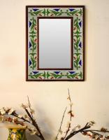 Neerja Blue Pottery Multicolor Embossed Tiled Mirror 12" x 16"