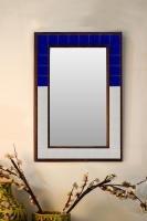 Solid Blue and White base Tiled Mirror 16" x 24"