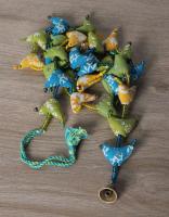 HANDMADE 30 BIRD COTTON CLOTH STRING   - L.GREEN/YELLOW/TURQUOISE