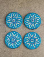 Neerja Blue Pottery geometrical design coaster