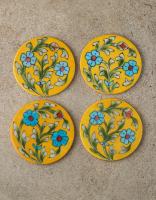 Neerja Coaster Yellow Floral Design NPC 25