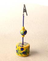 Yellow Base and Blue Flowers Card Holder