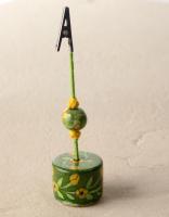 Green Base and Yellow Flowers Card Holder 