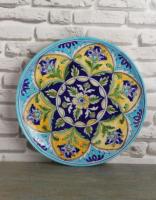 Handmade Multi color Blue Pottery 10" Plate