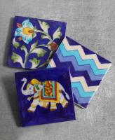 blue pottery tile 3x3