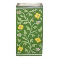 Neerja Square Green and Yellow Design Cylinder 8 inches